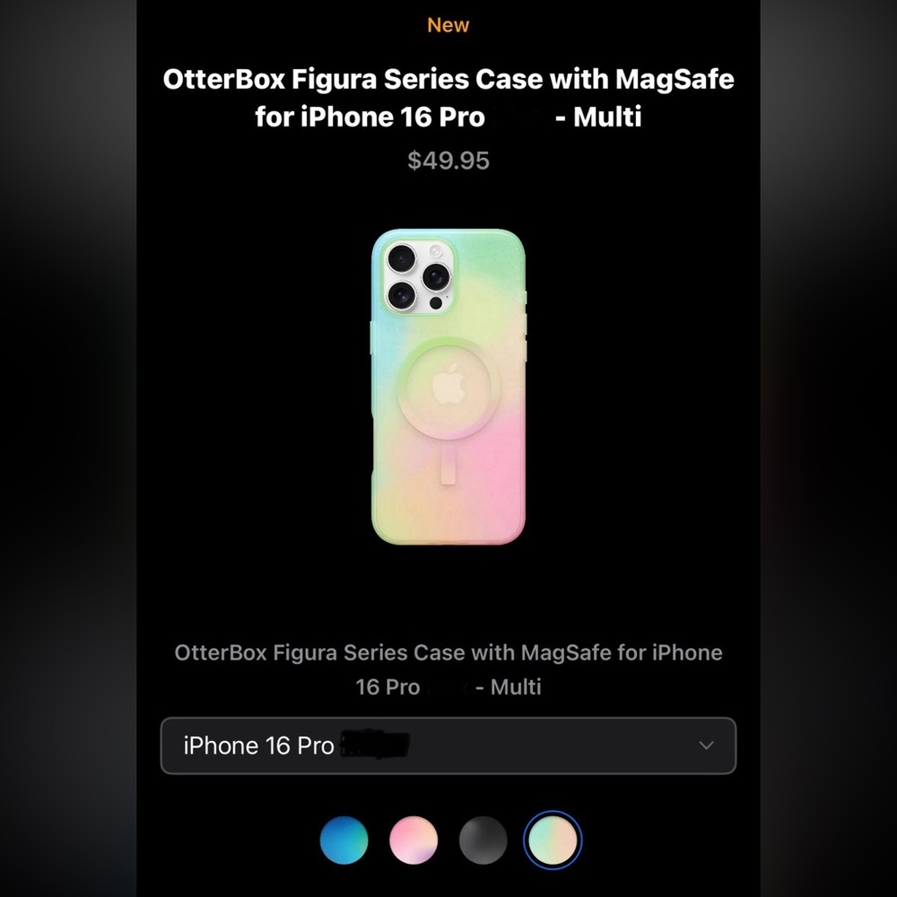 NEVER OPENED OtterBox Figura MagSafe Case - Pastel Green, Yellow, Pink Gradient